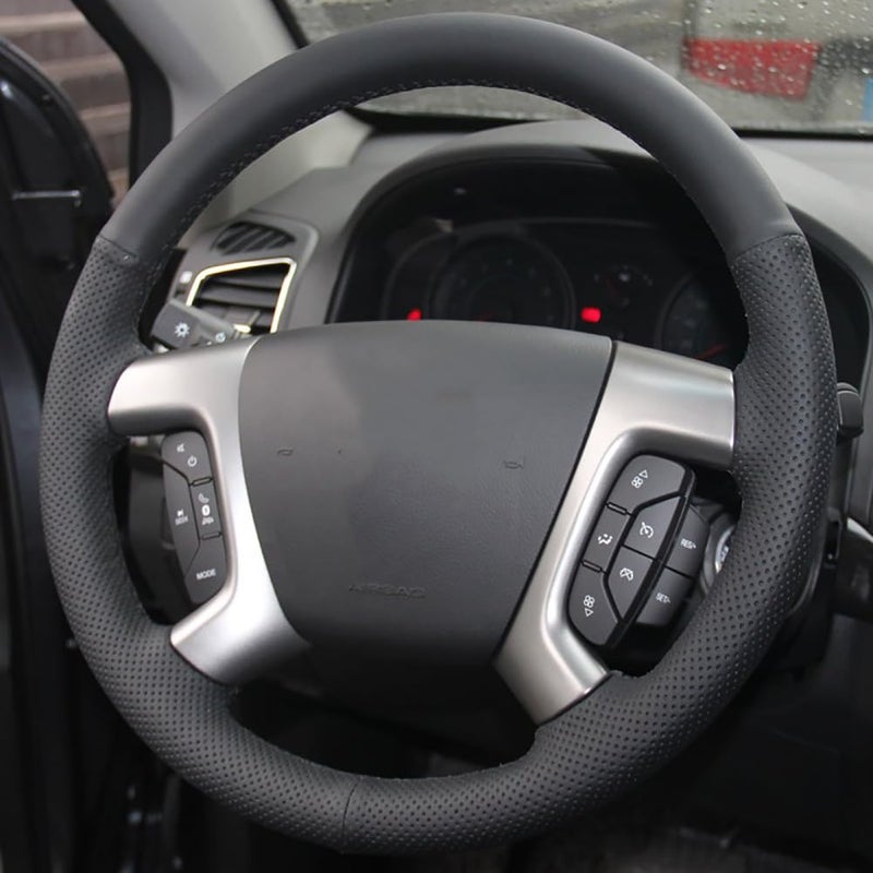 JI Loncky Genuine Leather Steering Wheel Cover for Chevrolet 2008-2013 Silverado 1500 /Silverado 2500 3500/2007-2014 Tahoe/2007-2014 Suburban 1500/2007-2013 Avalanche 1500/2009-2015 Traverse/Express - Image 4